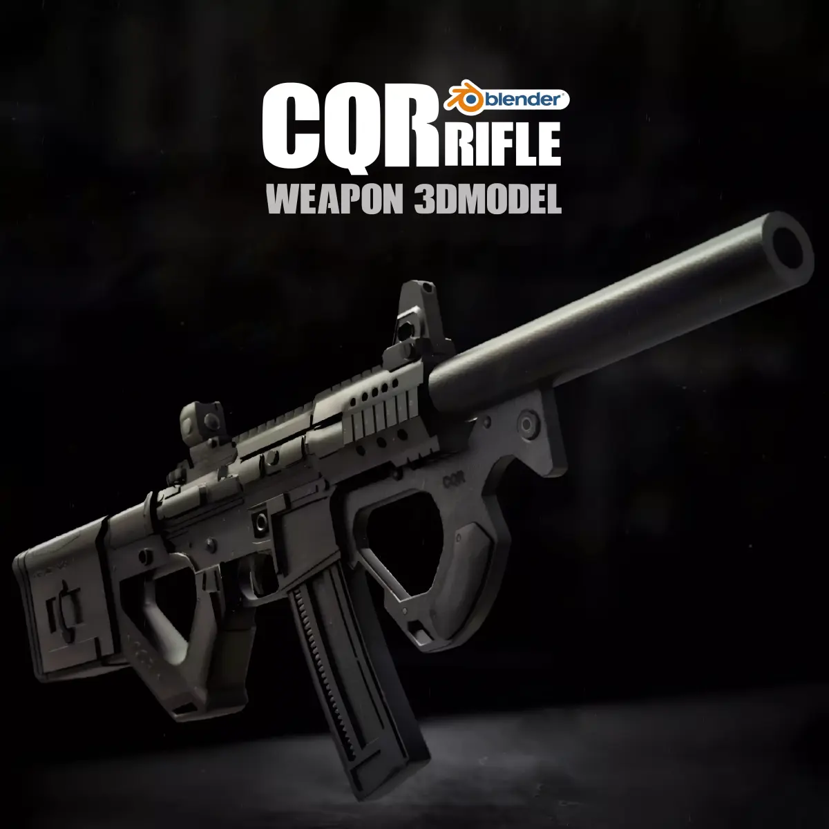 CQR Rifle Gun  Low-poly 3D model