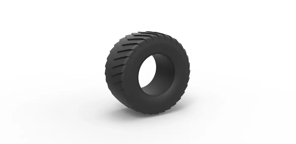 Pulling truck tire Scale 1 to 10 3D print model