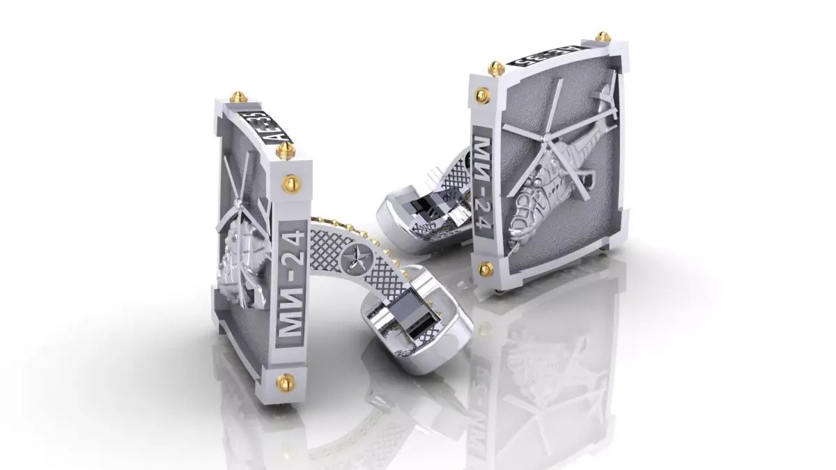 Cufflinks with Helicopter 3D print model
