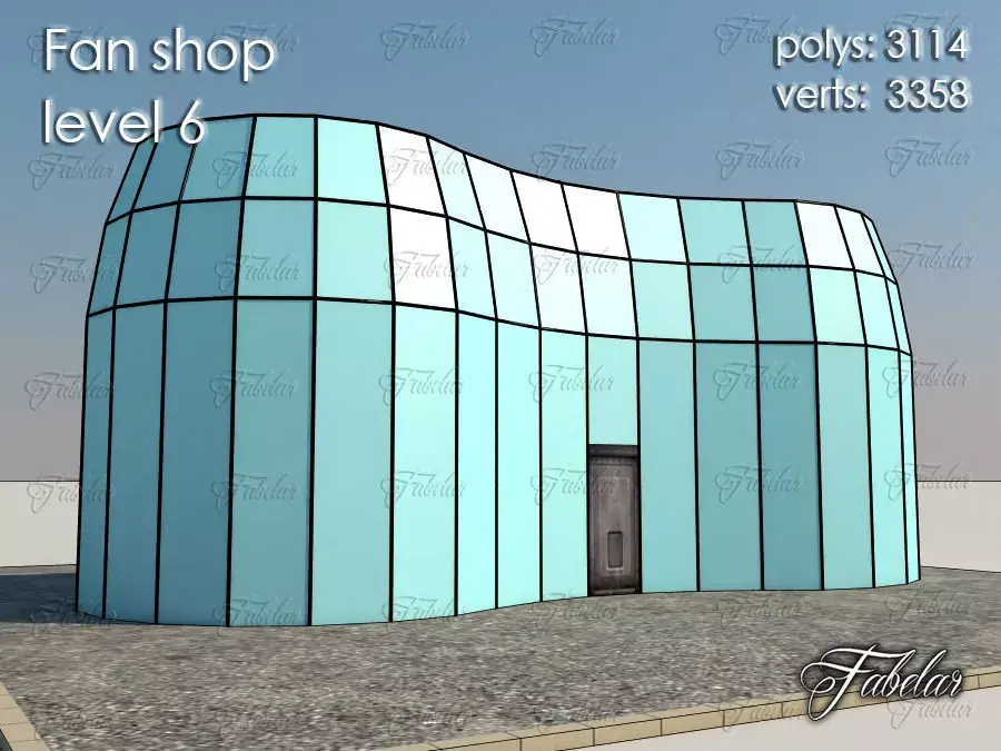 Fan Shop Low-poly 3D model 3