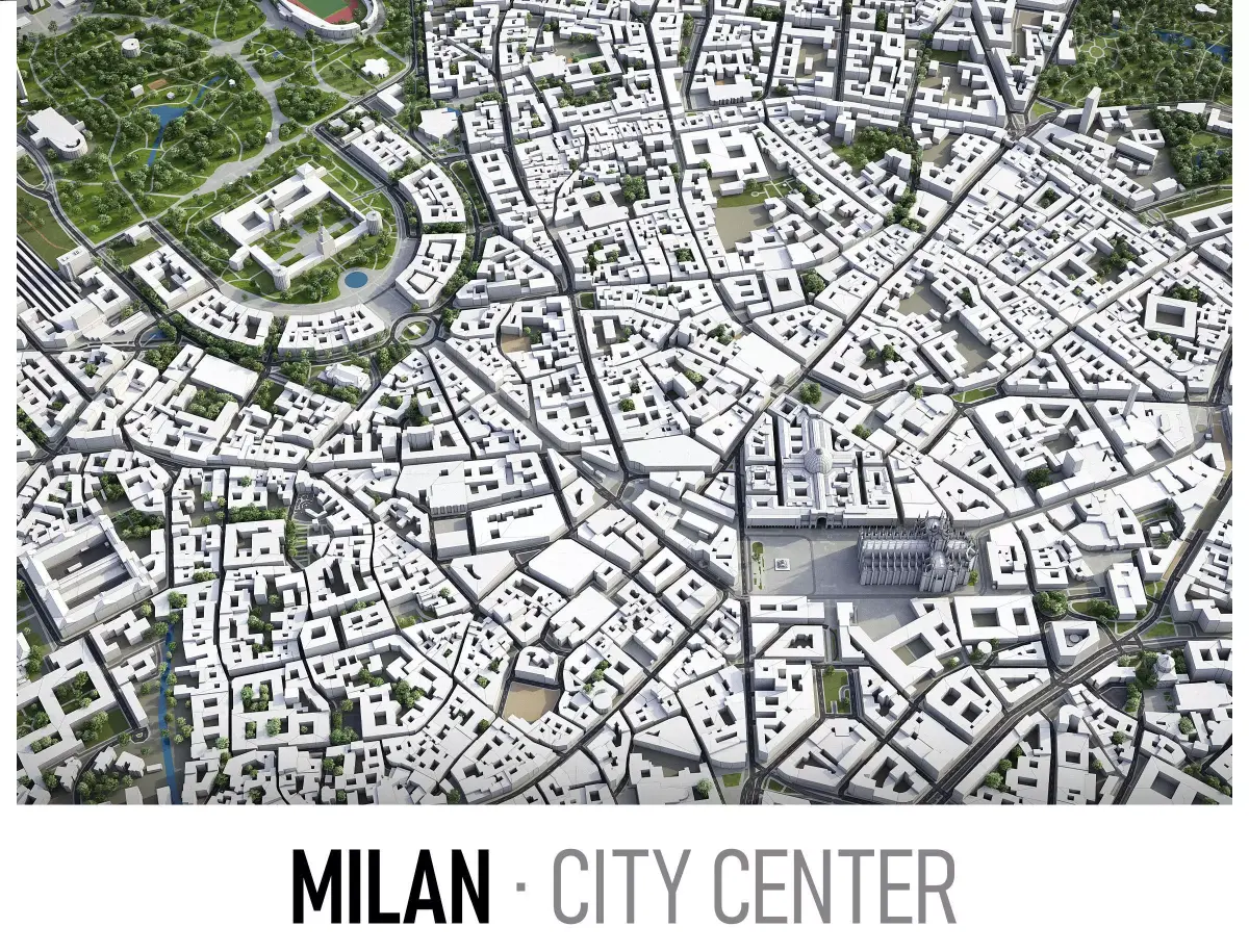 Milan Low-poly 3D model