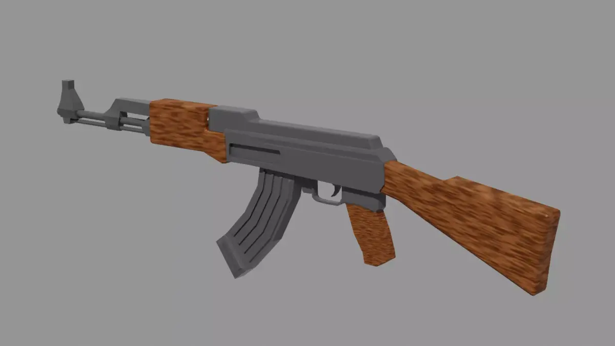 Low poly AK-47 Free low-poly 3D model