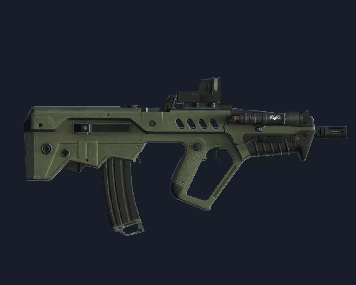 Tar-21 Assault Rifle  3D model Low-poly 3D model