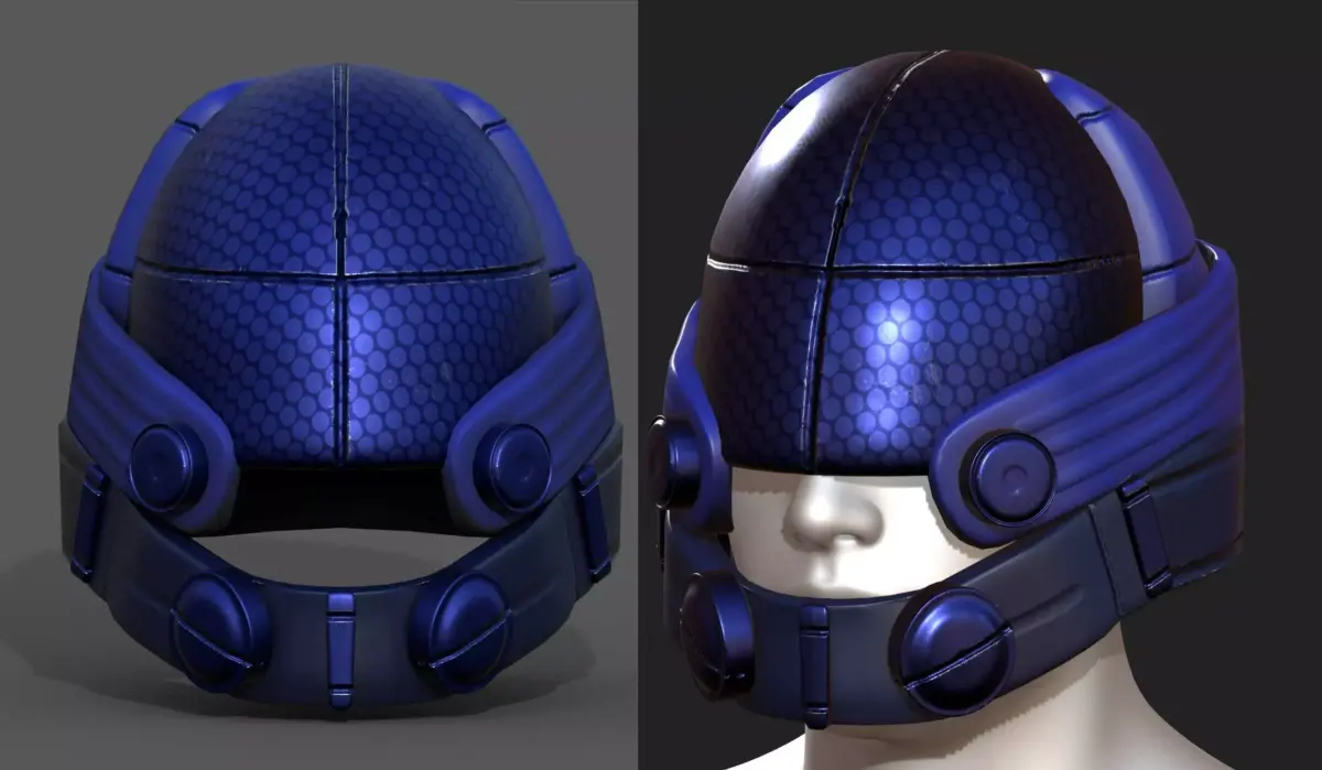 Helmet military Scifi futuristic technology  Low-poly 3D model
