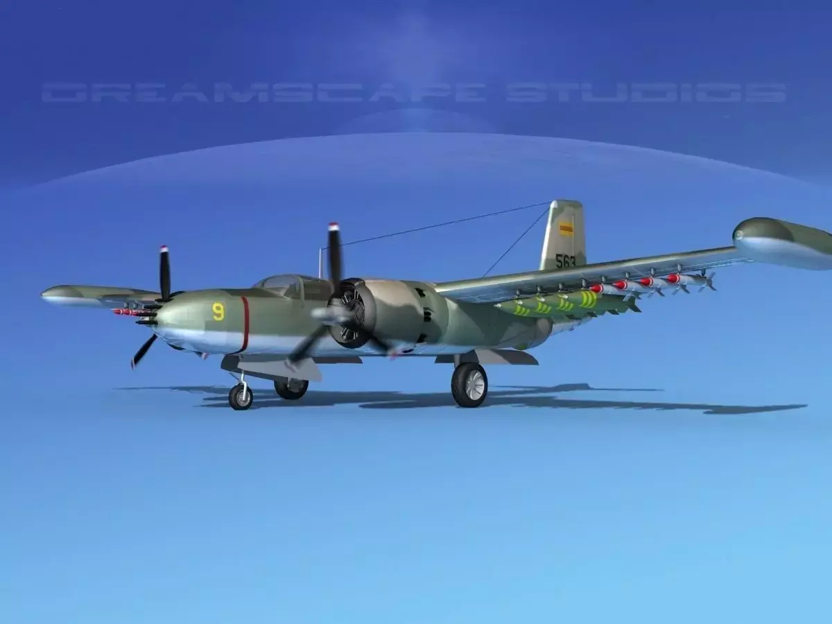 Douglas A-26K Invader S Vietnam 3D model