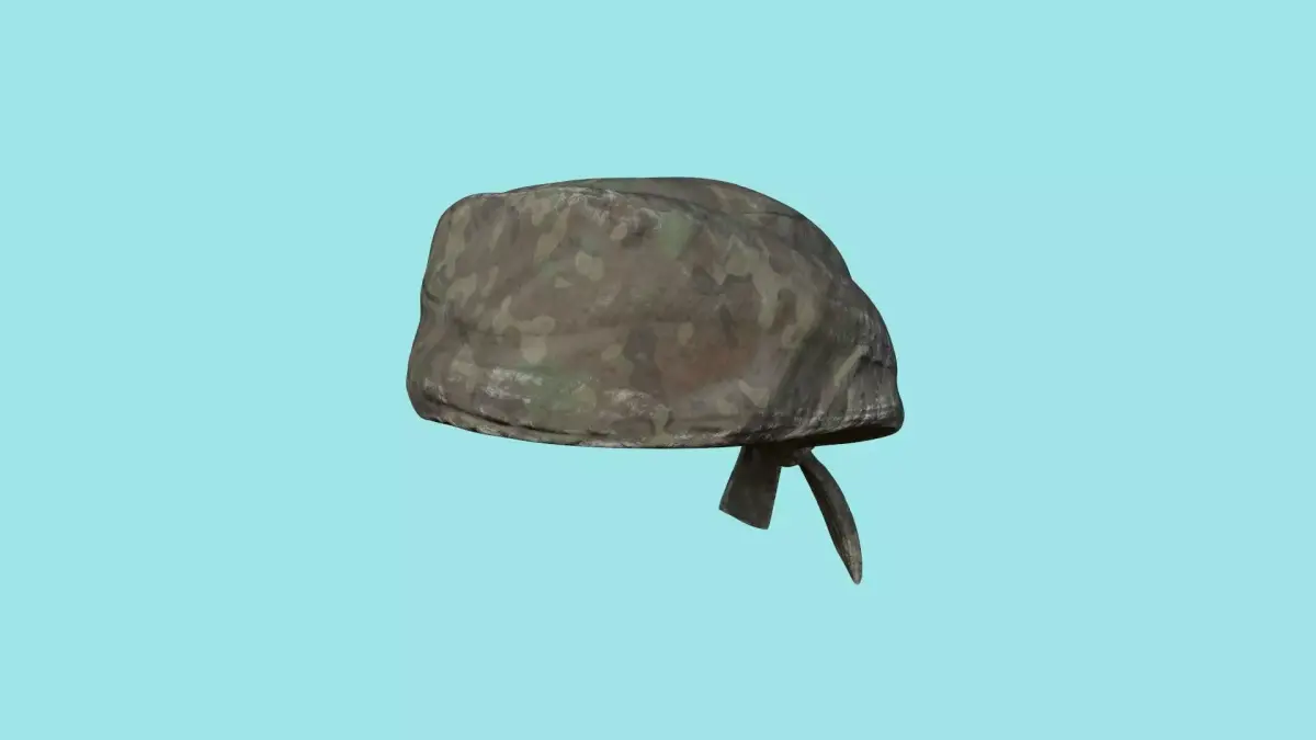 Bandana 02 - Green Camouflage Military - Character Design Low-poly 3D model