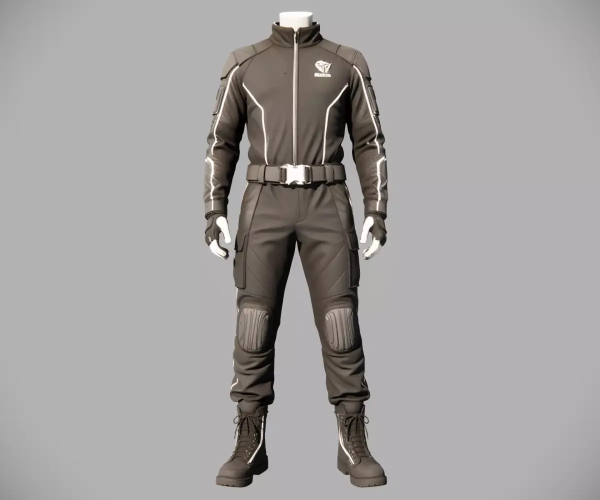 Tactical Dark Gray Combat Suit 3D model
