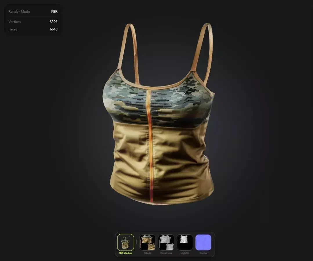 military Top game ready UE5 PBR  Low-poly 3D model