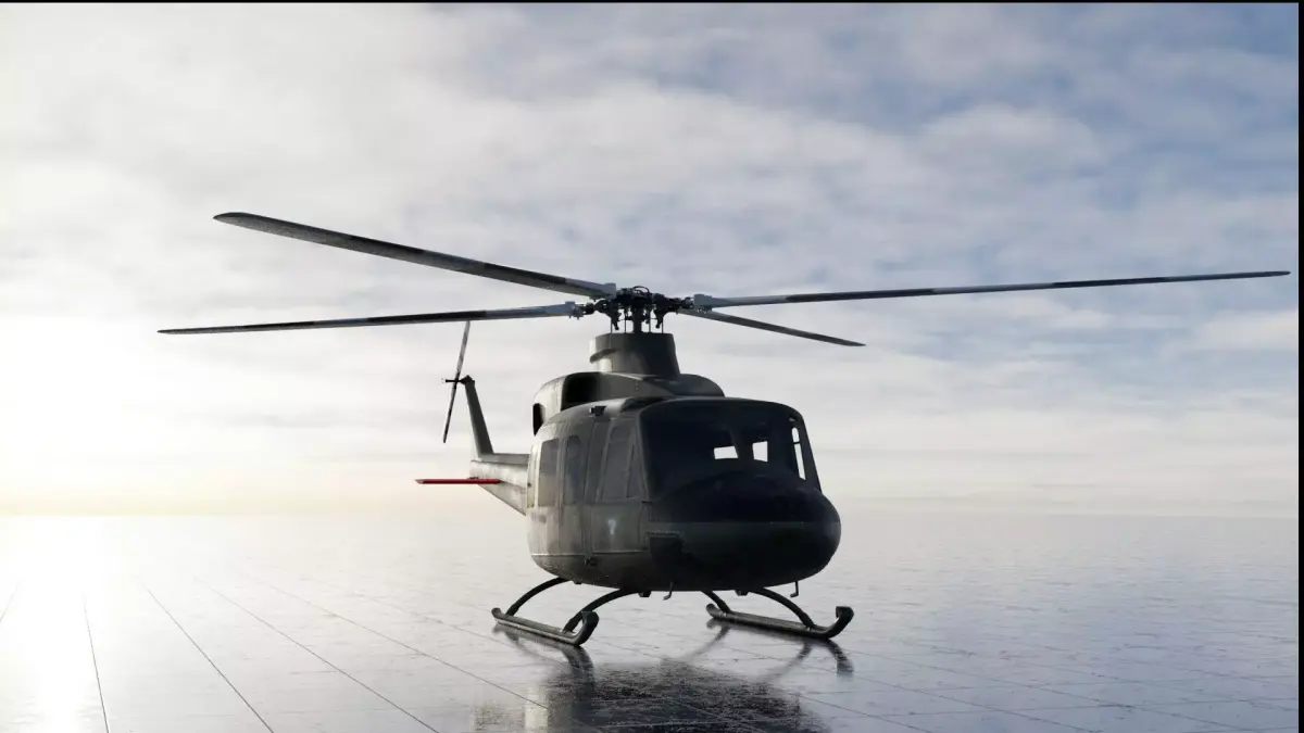 Bell 412 military attack and transport helicopter 3D model