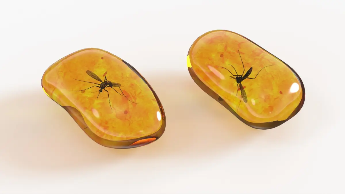 Amber Stone with Mosquito Fossil 3D model