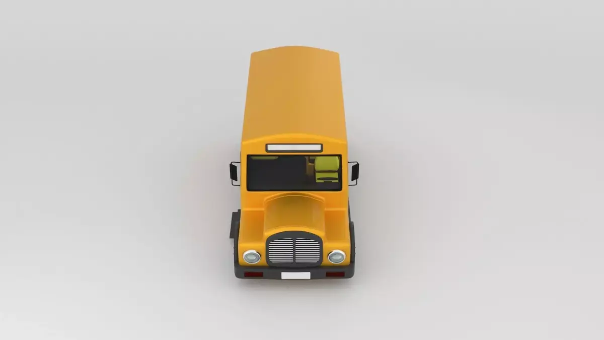 Stylized School Bus 3D Model Low-poly 3D model purchase