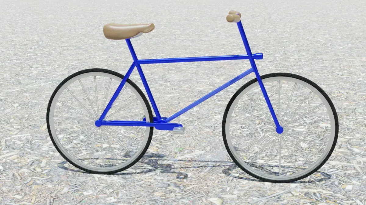 Bicycle on gravel 3D model
