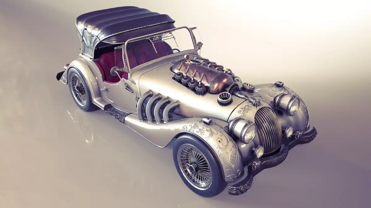 Steampunk Car - Morgan Roadster 3D model