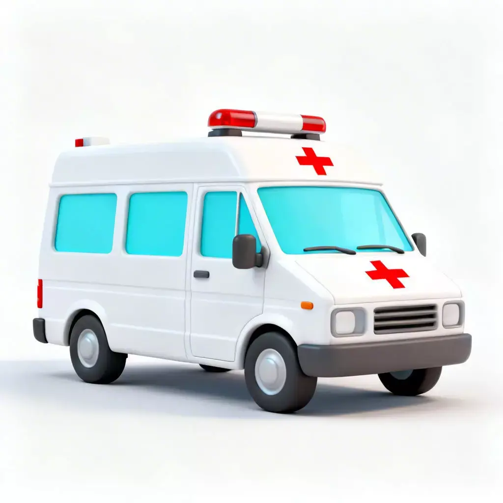 Stylized Ambulance Van 3D Model 3D Model Low-poly 3D model