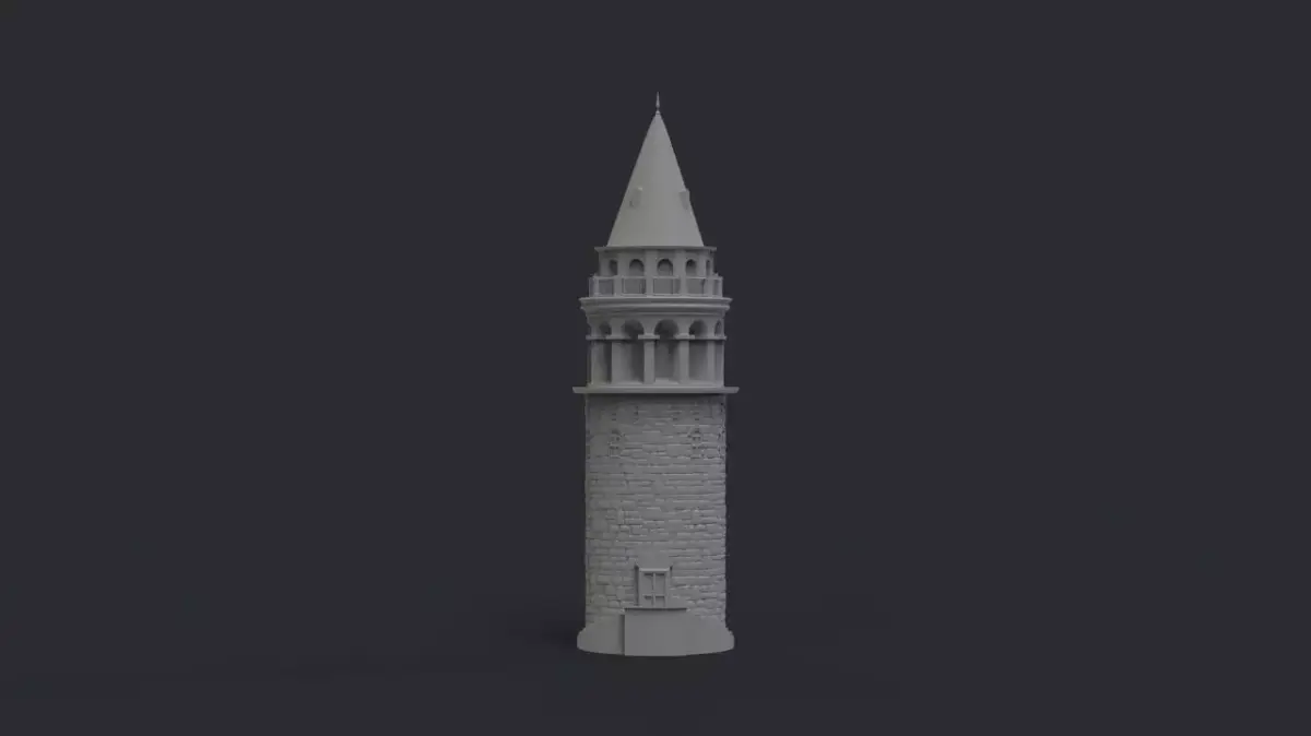 Galata Tower Bas Relief 3D print model