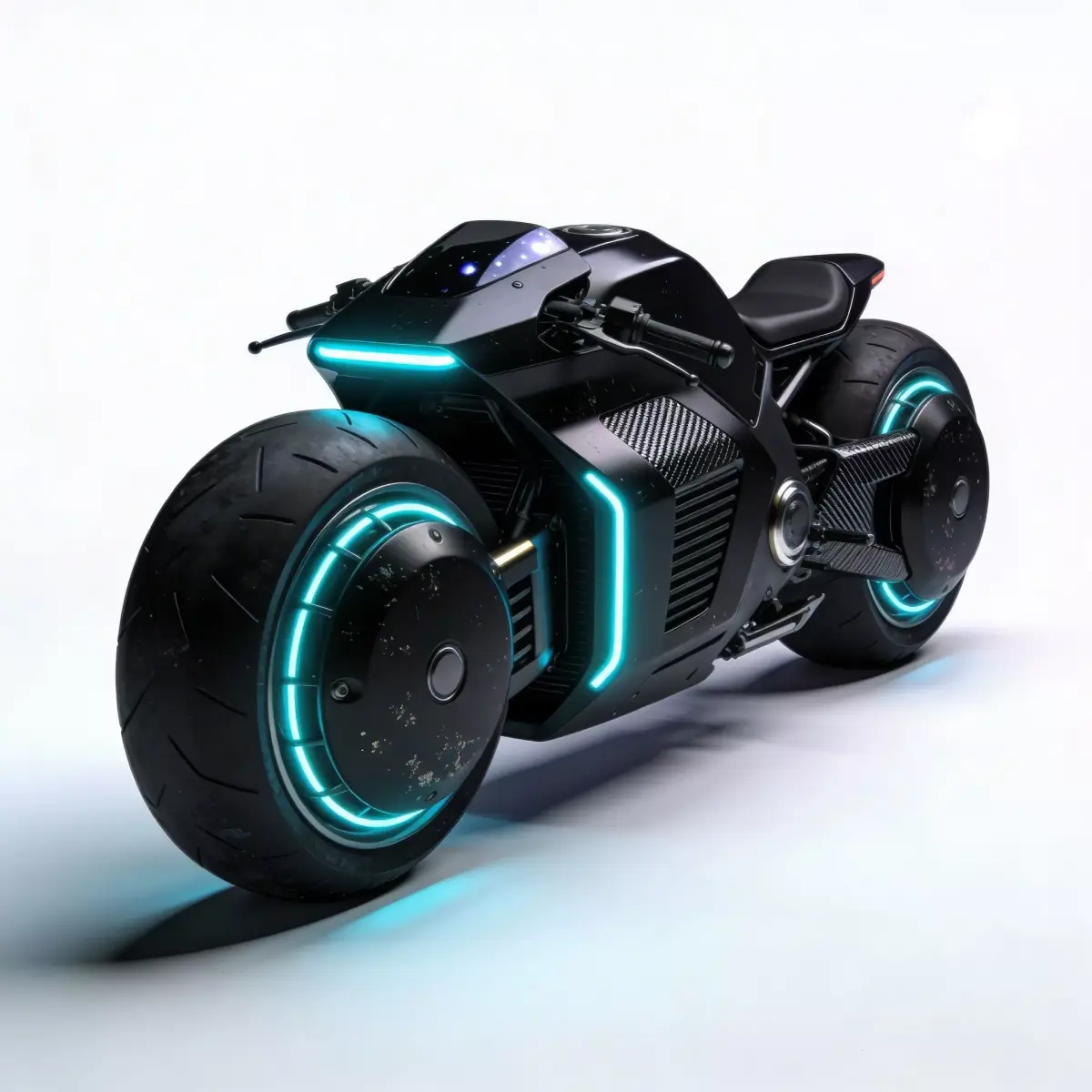 Realistic Cyberpunk Easter Motorcycle 3D Model Low-poly 3D model