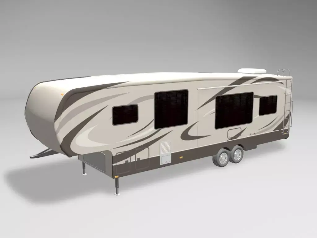 Fifth Wheel Travel Trailer Toy Hauler 2-Axle 2 3D model