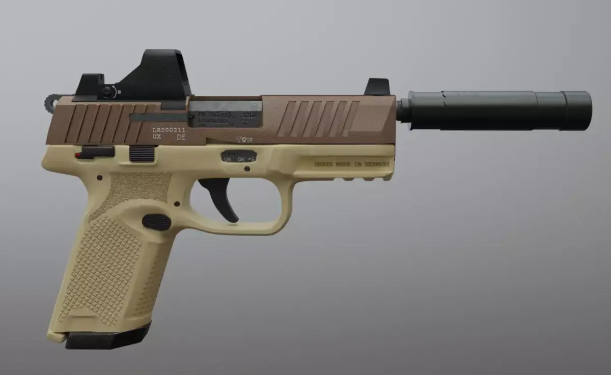 Umarex fn 502 with silencer Low-poly 3D model