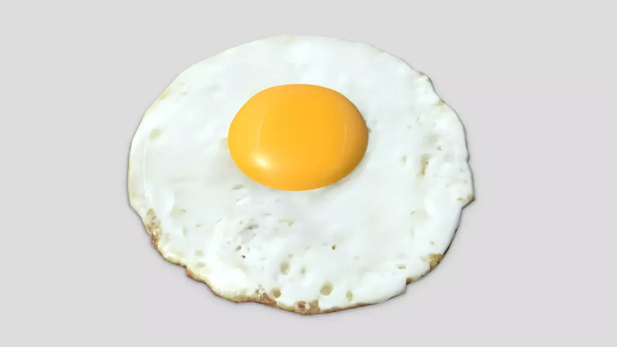 Fried Egg 2 Low-poly 3D model