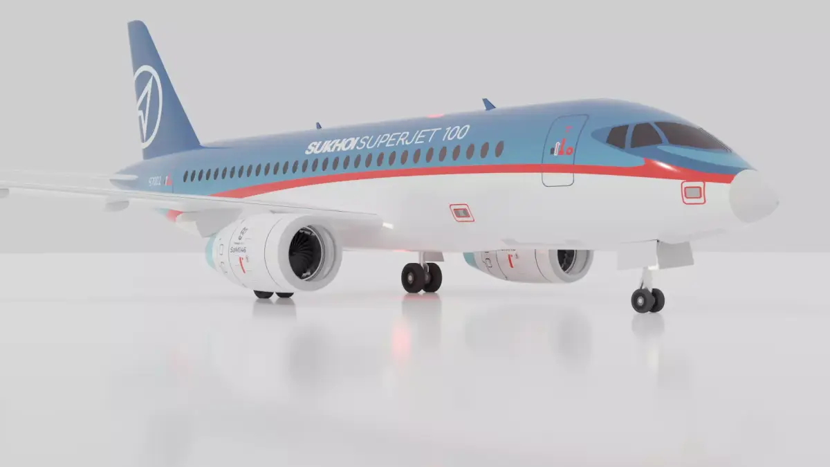 Sukhoi Superjet SSJ100 - Prototype 1 Livery Low-poly 3D model