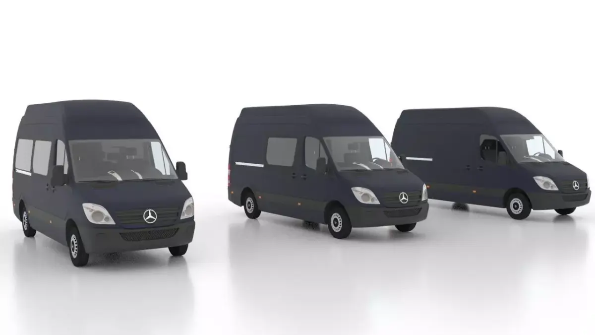 Mercedes Benz Sprinter L2H3 2009 Collection EU 3D Model Pack