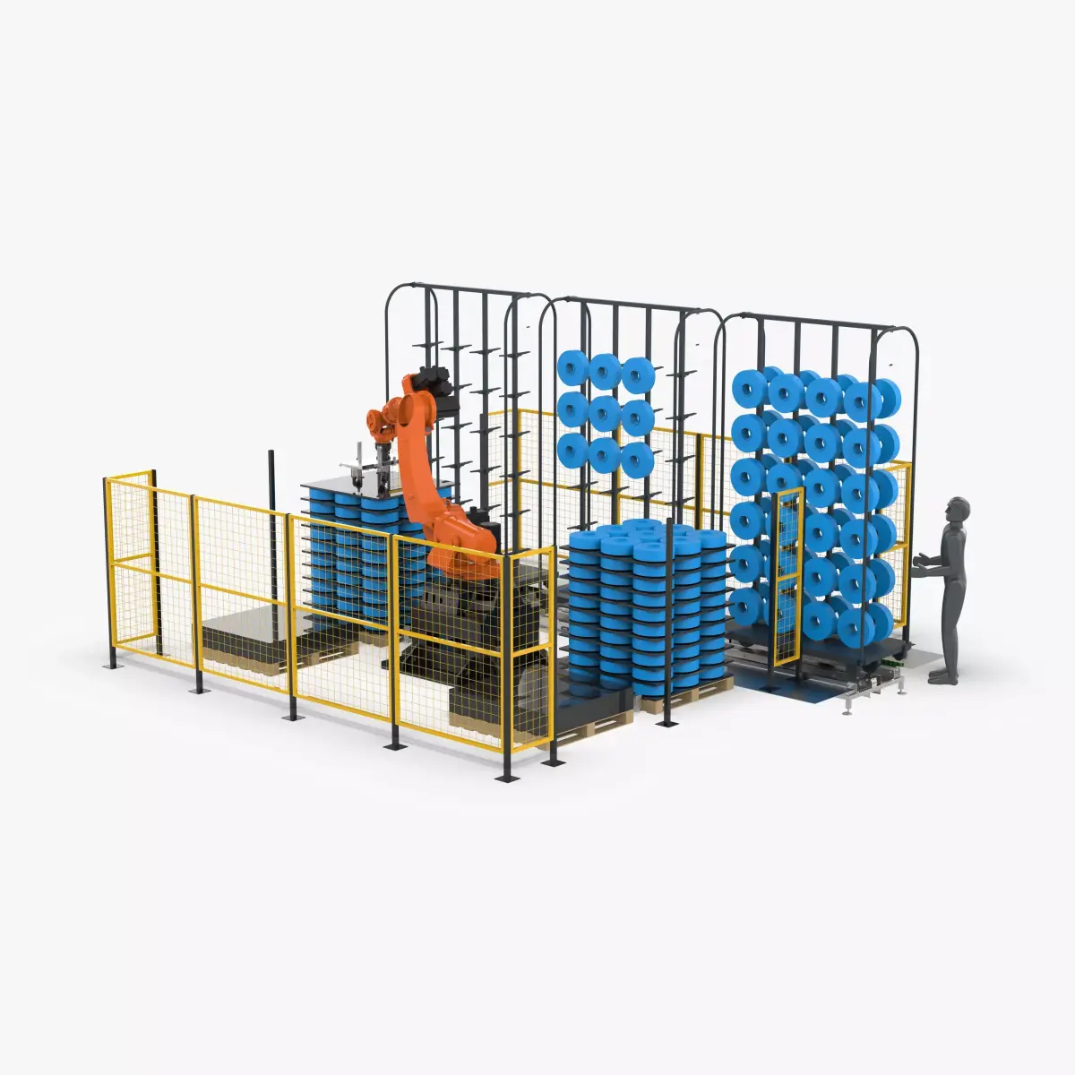 Automatic Robot Bobbin Loading Workstation 3D model