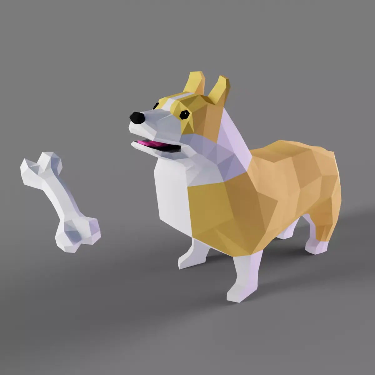Low Poly Corgi Low-poly 3D model