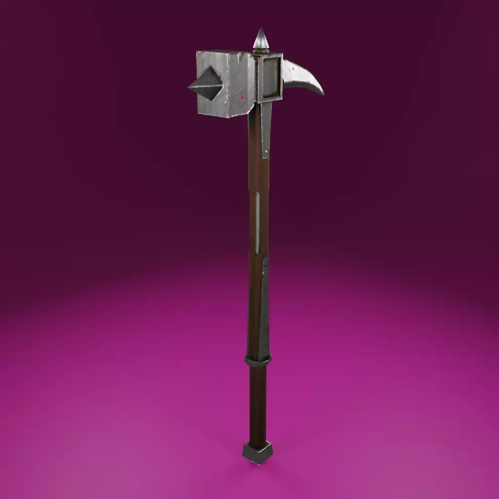 Hammer PBR low poly game ready axe Low-poly 3D model