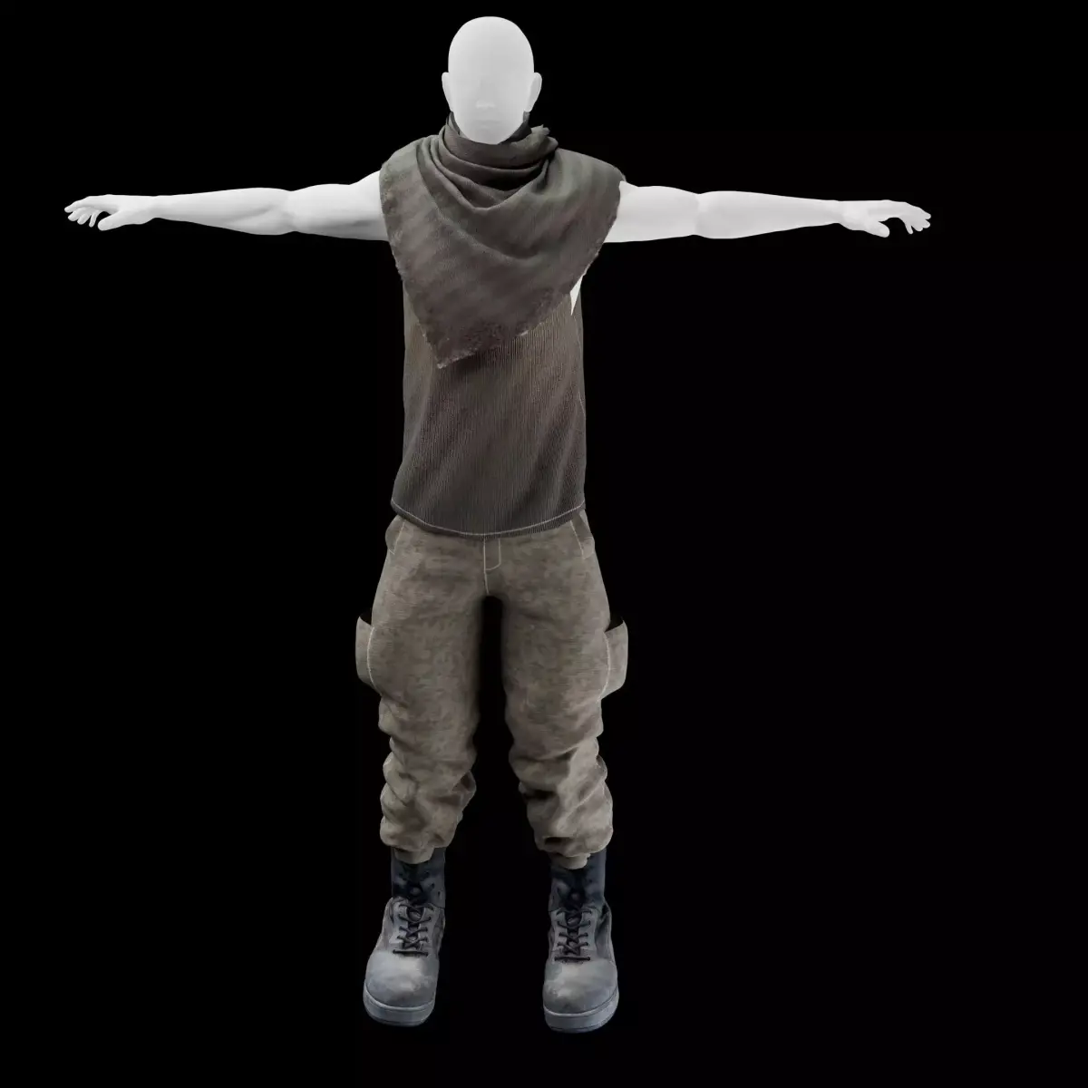 Military clothes Low-poly 3D model