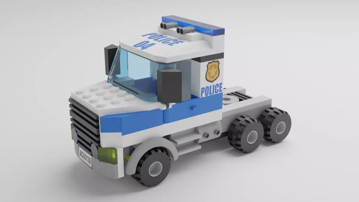 Lego Police Truck Low-poly 3D model