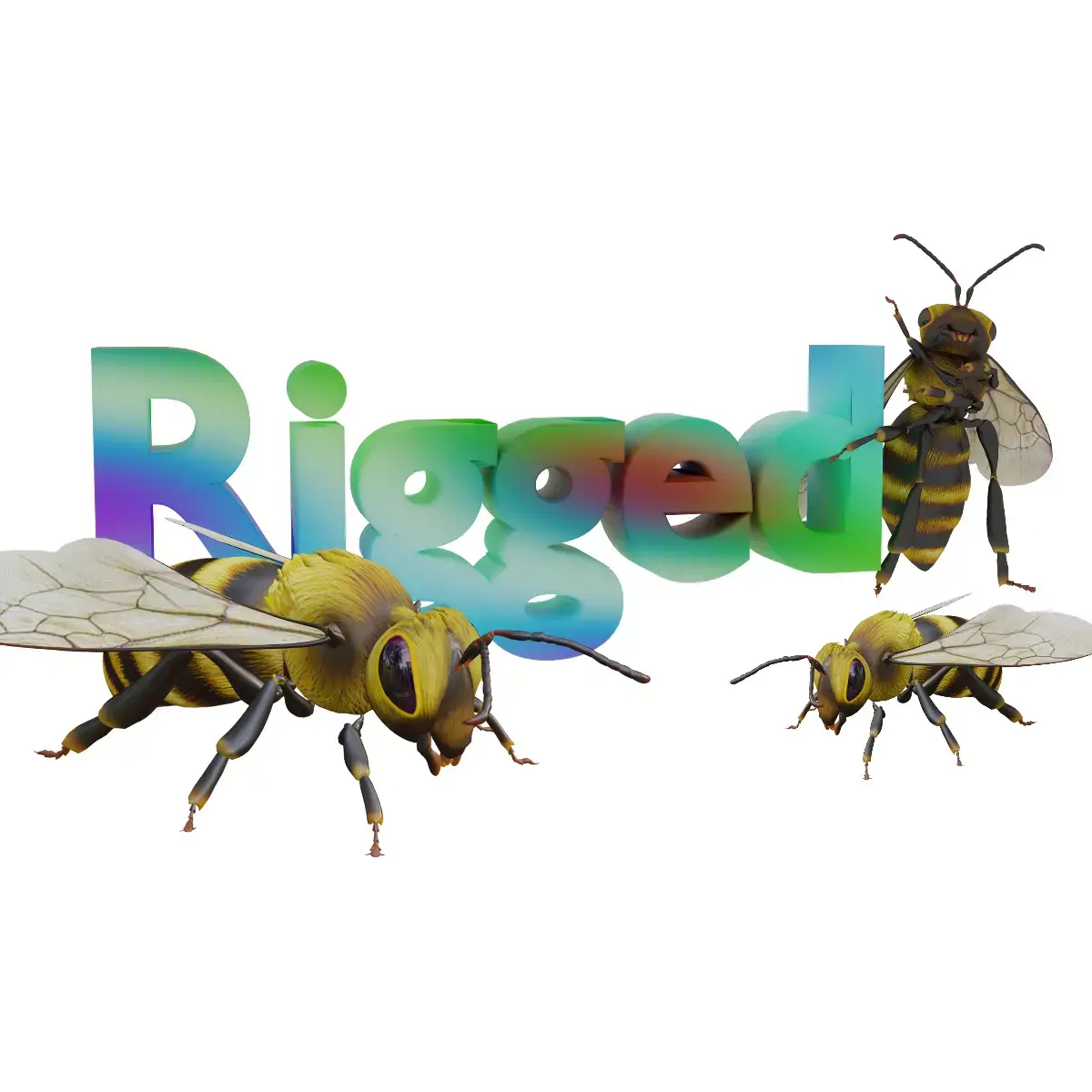 3D animated bee Low-poly 3D model purchase