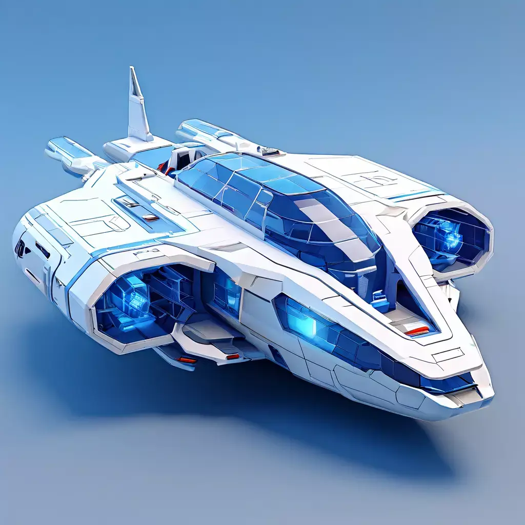 Scifi Explorer Spaceship 3D Model Low-poly 3D model