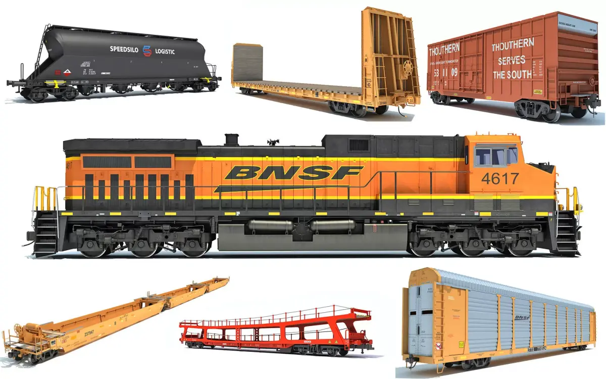 BNSF Freight Train 3D Model Pack