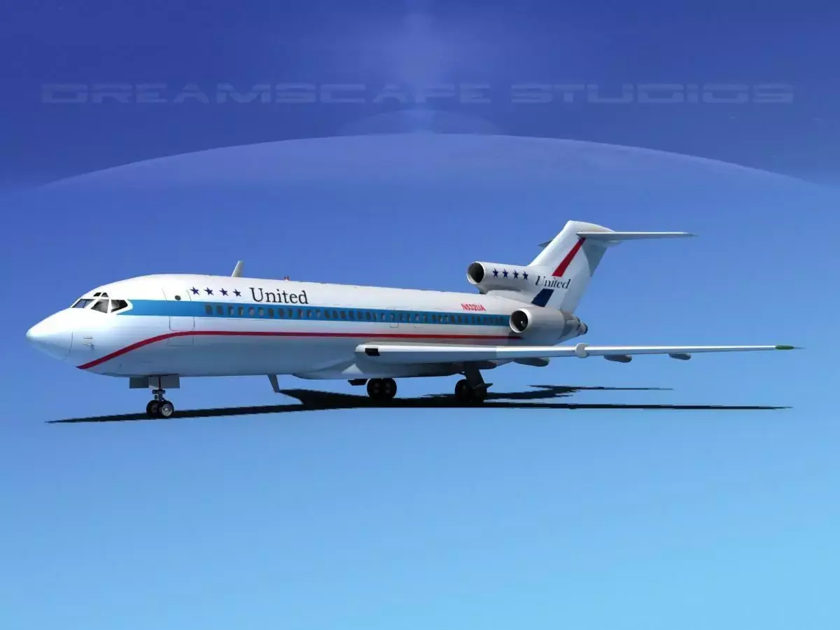 Boeing 727-100 United Airlines 2 3D model