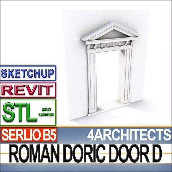 Renaissance Doric Door D Revit STL Printable 3D print model