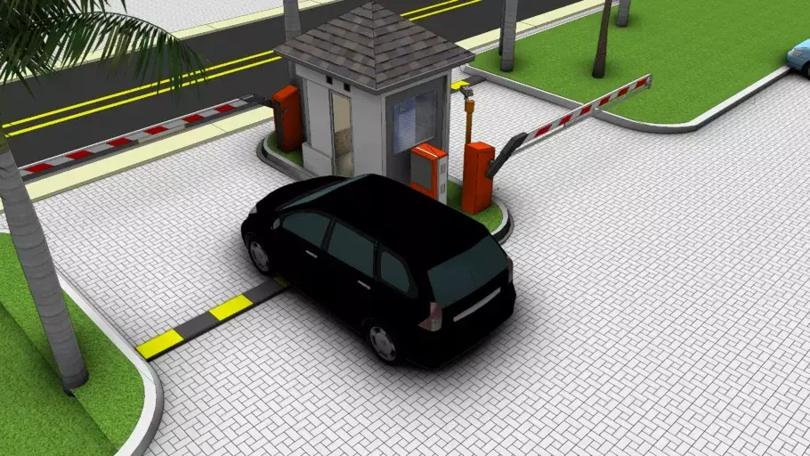 Parking Security Gate Barrier Booth System 3D SketchUp 3D model