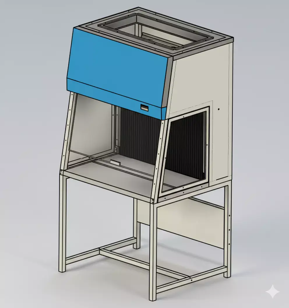 Biosafety Cabinet 3ft Horizontal Laminar Flow  3D model