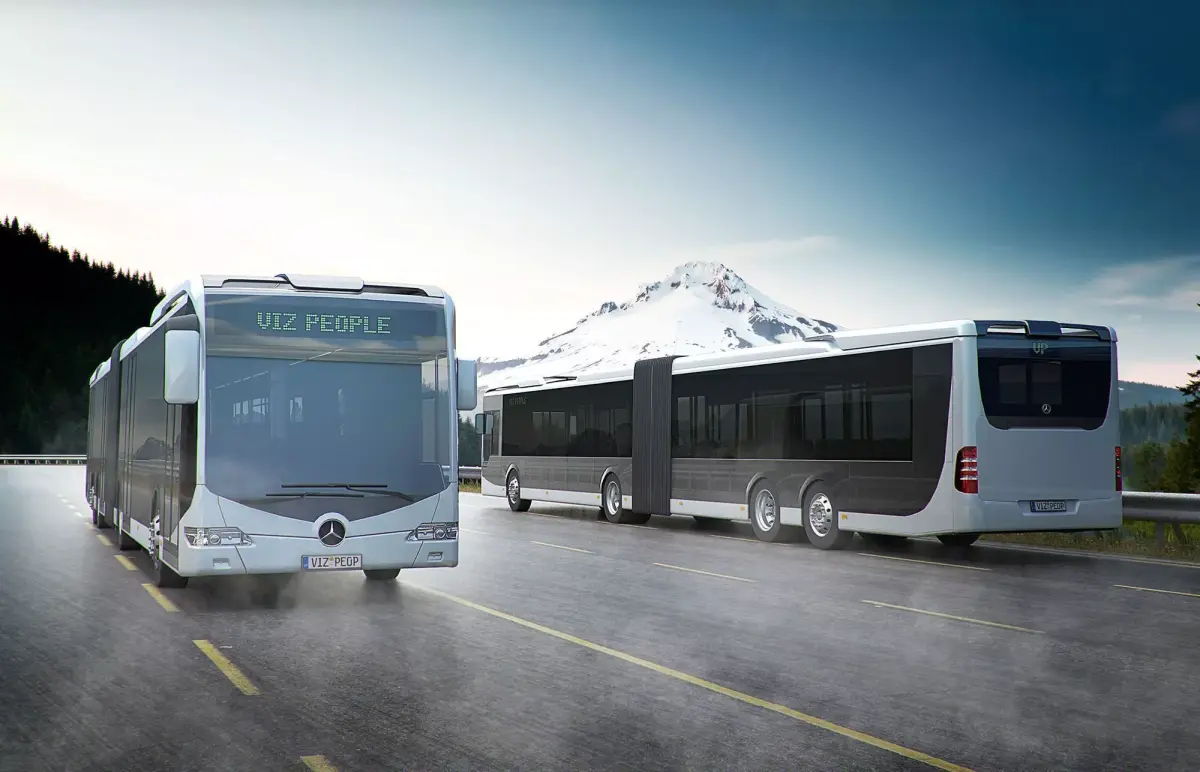 City articulated bus  3D model