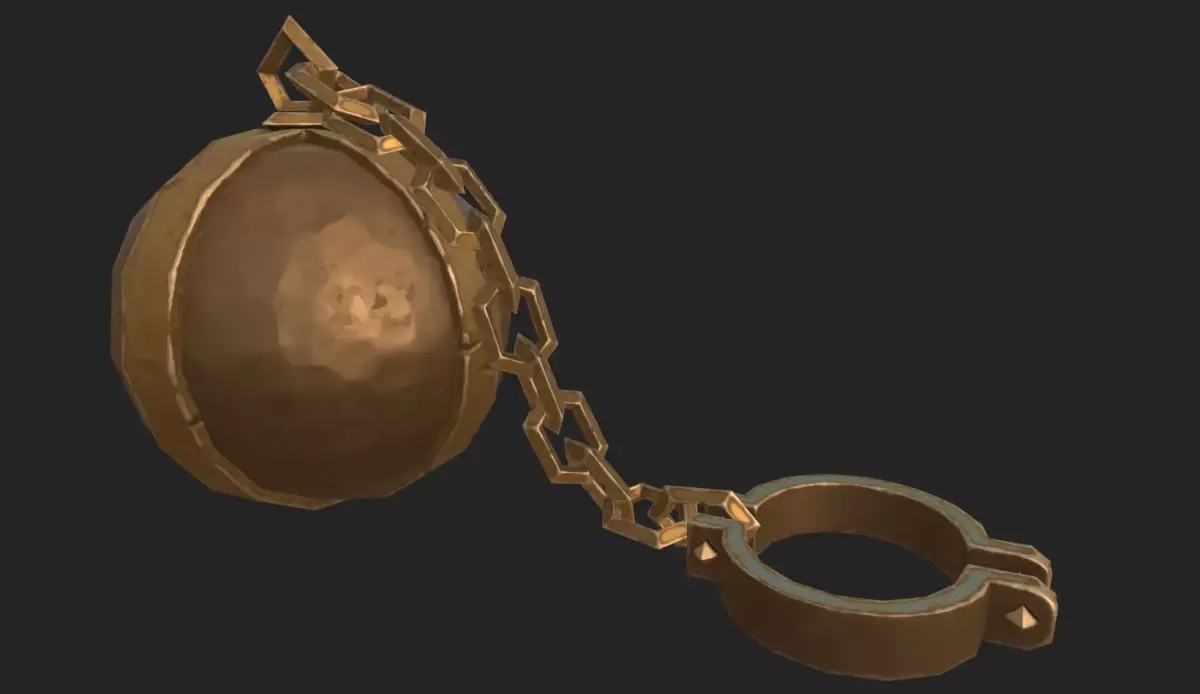 Stylized PBR Prison Ball Low-poly 3D model