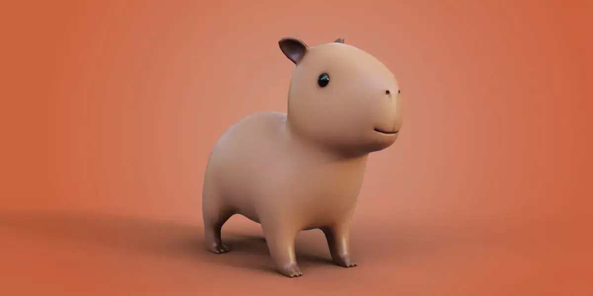 Stylized Low-Poly Capybara  Game-Ready 3D Model Low-poly 3D model