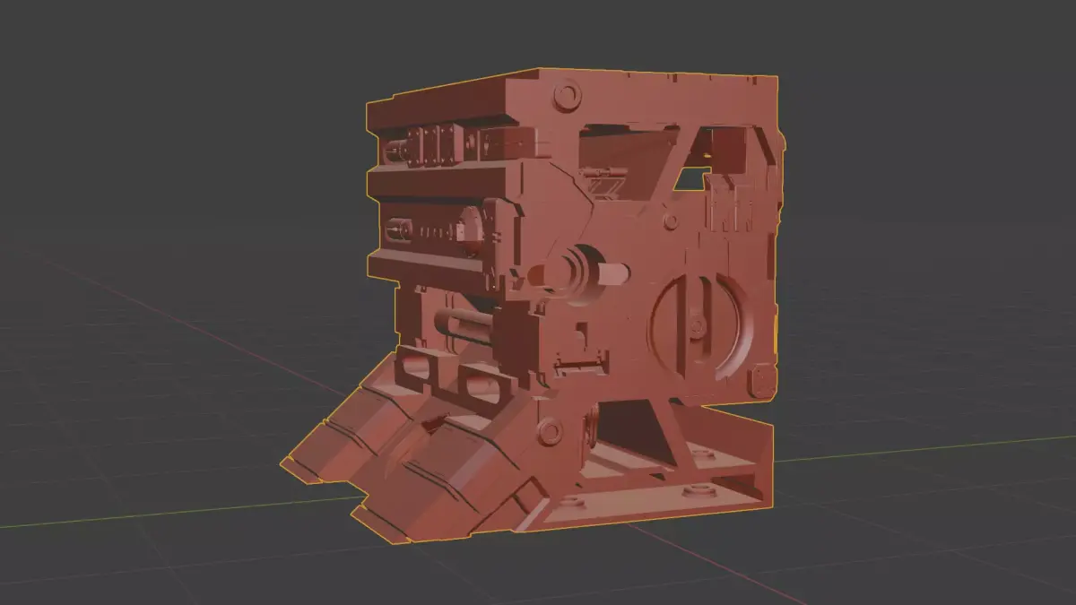 Sci-fi asset for a military KITBASHING 3D print model
