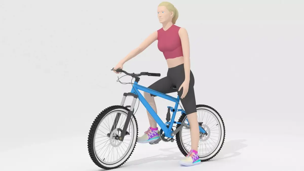 Sportive Biker 4K 3D model