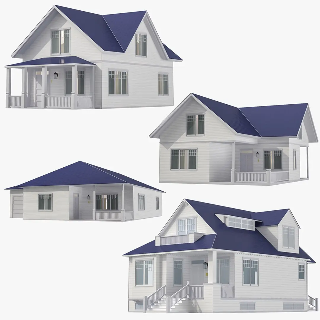 Family Houses Collection 01 3D model