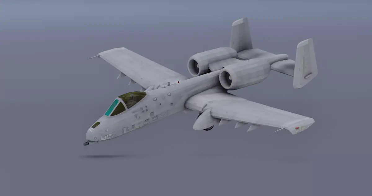 A-10Thunderbolt v2 - fighter jet  Low-poly 3D model