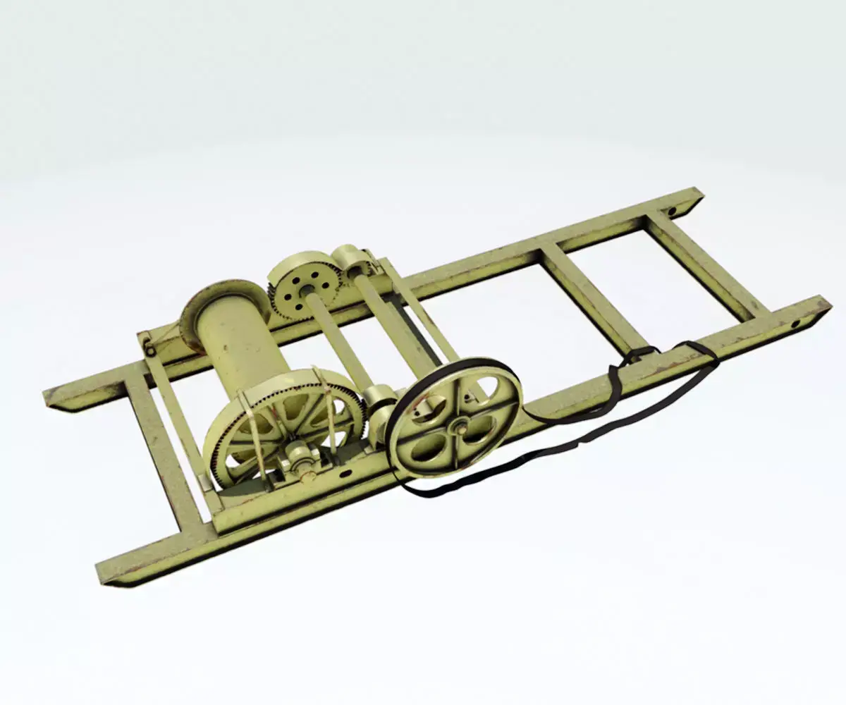 Old winch 3D model