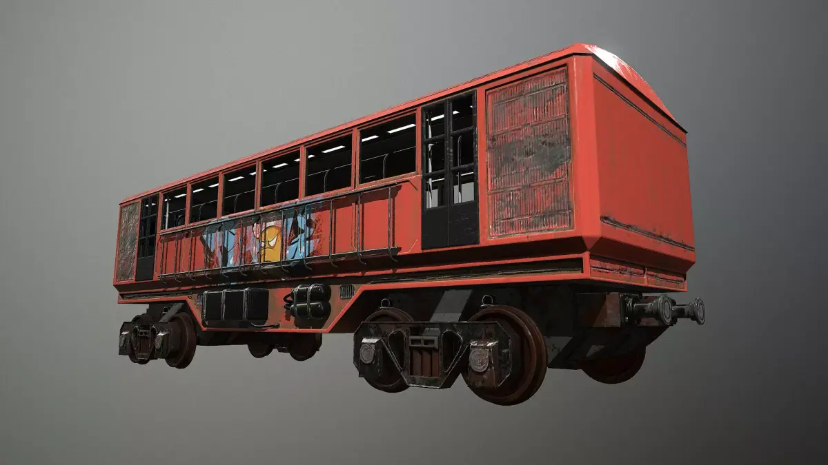 Lowpoly Train With 2 Texture Low-poly 3D model