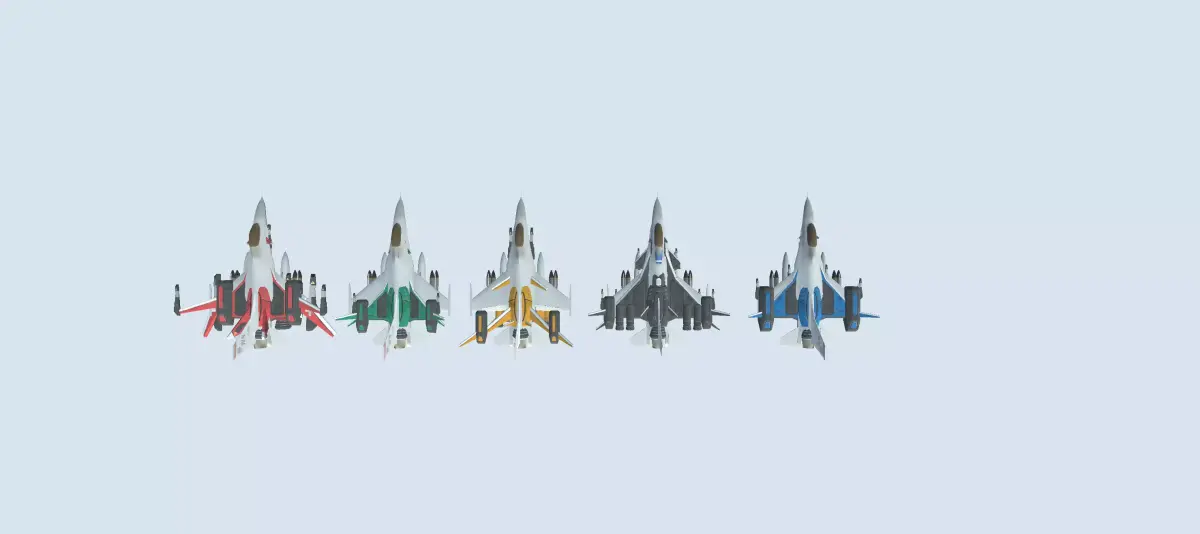fighter jets Low-poly 3D model