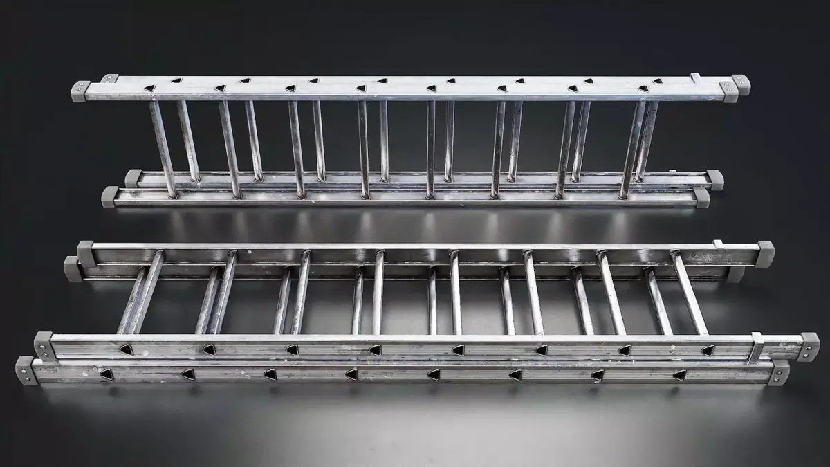 Aluminum Extension Ladder 3D Model Low-poly 3D model