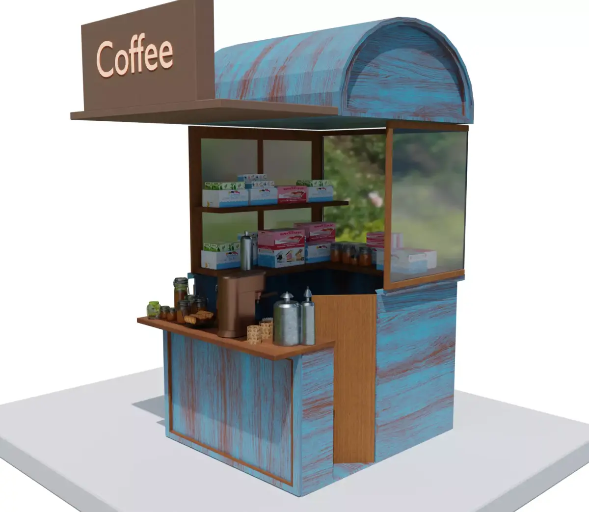 stylized coffee shop  3D model