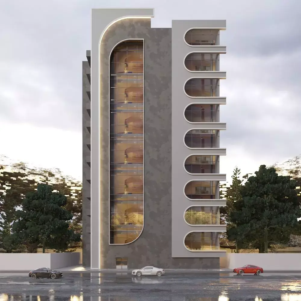 residential tower Low-poly 3D model
